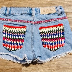 Zara Crochet Patch Girl Shorts- Size 5-6